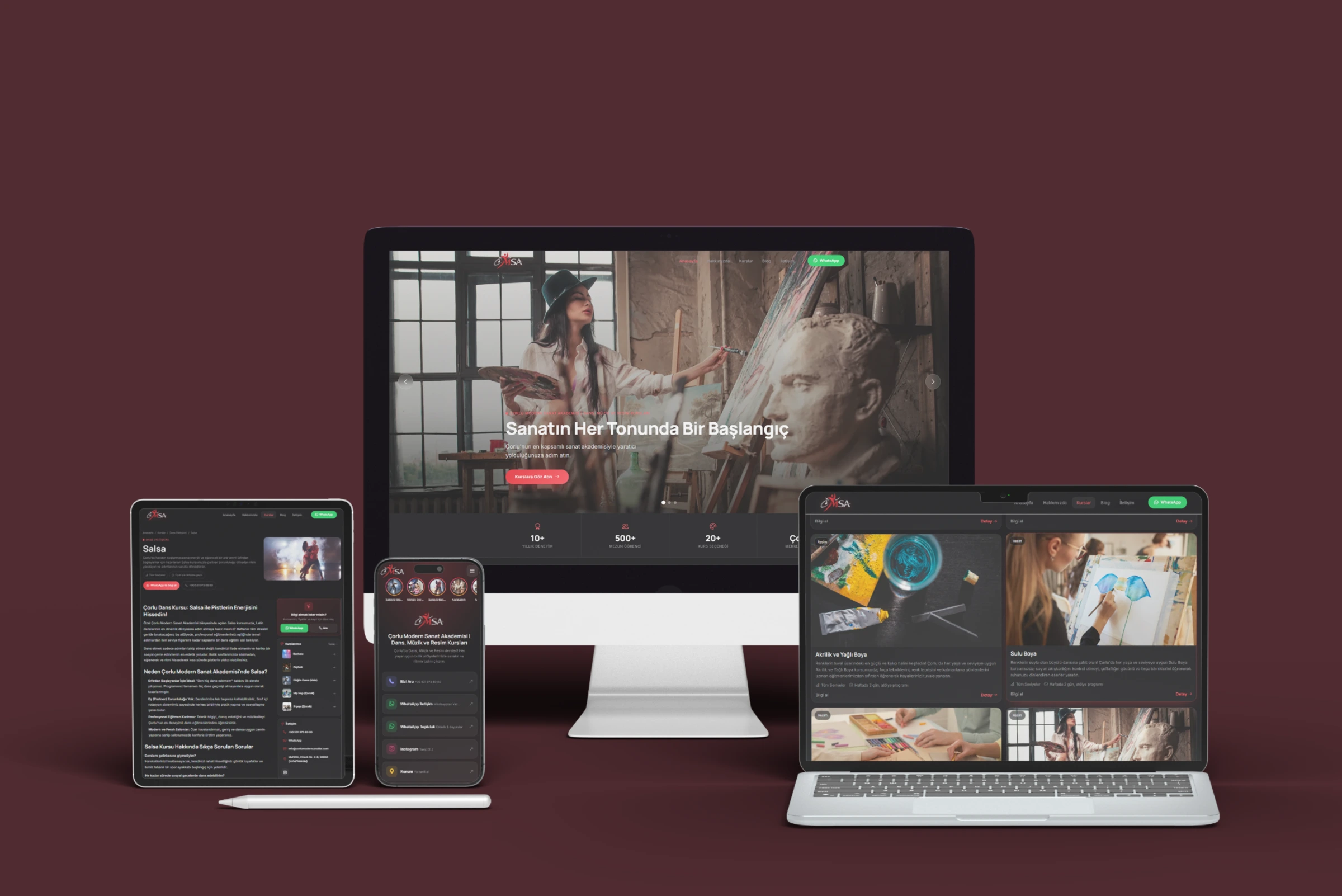 Çorlu Modern Sanatlar Akademisi — Web Tasarım ve SEO Projesi