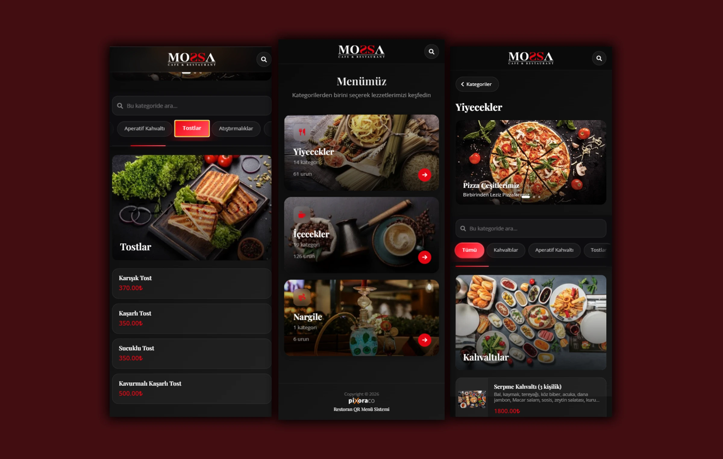 Mossa Cafe — Yönetilebilir QR Menü Sistemi Projesi